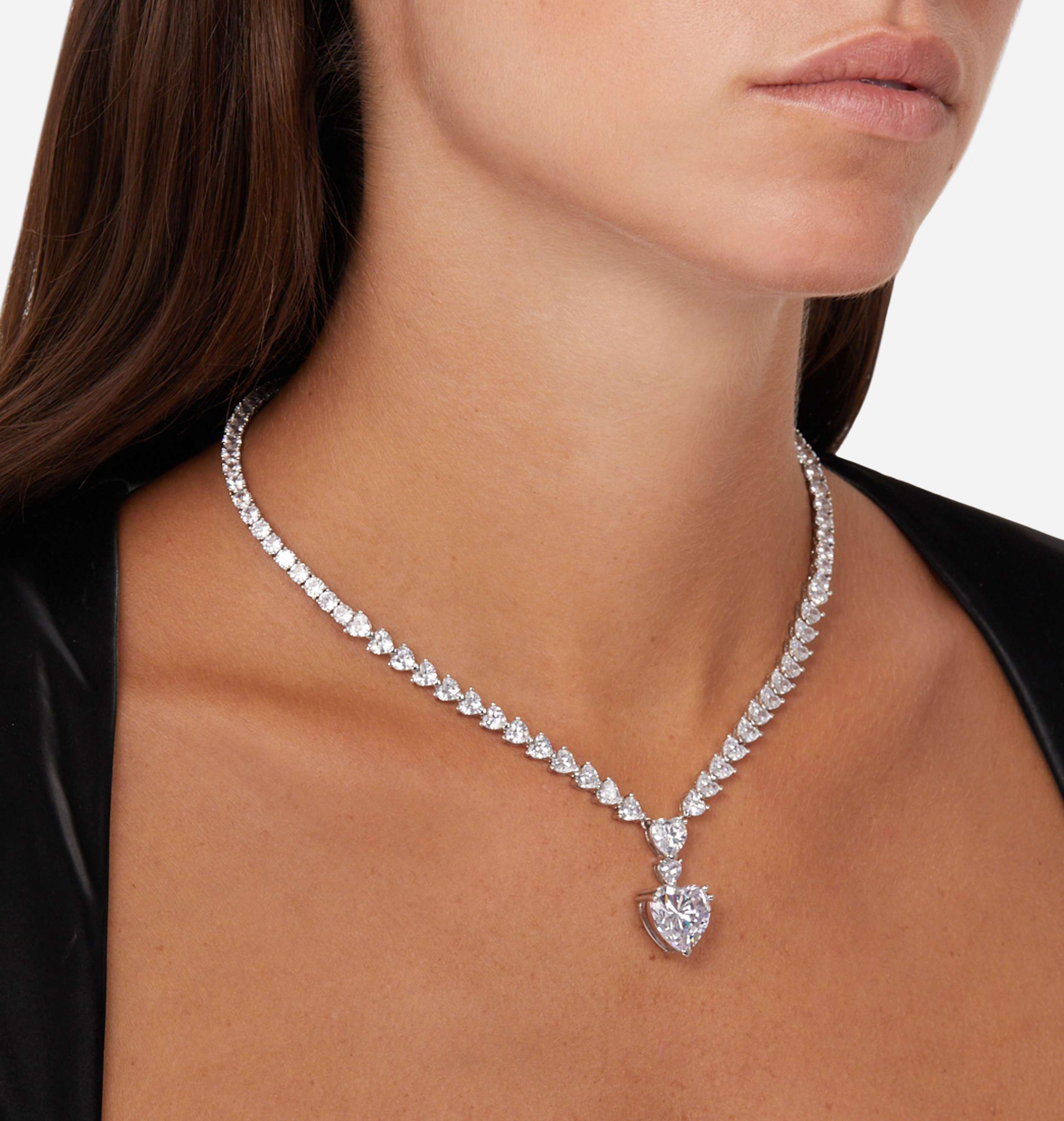 Collana Donna Chiara Ferragni Acciaio Zirconi Bianchi Cuore Pendente J19AVG06