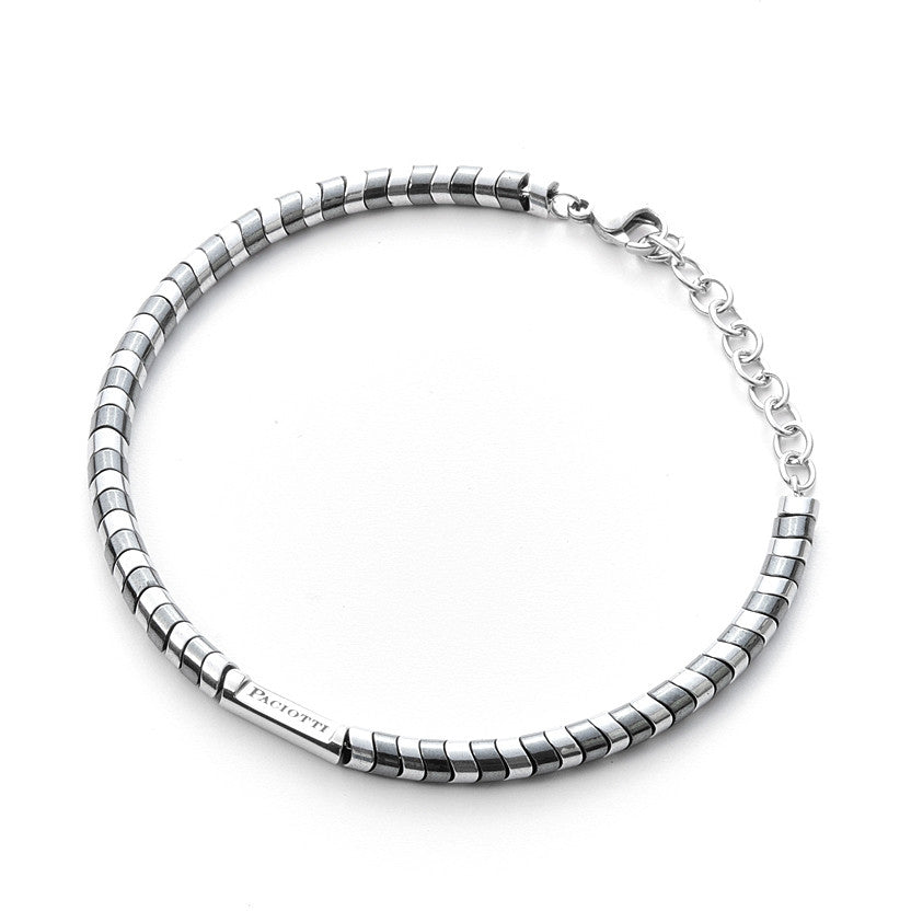 Bracciale Uomo 4US Cesare Paciotti acciaio Bianco e pvd blu e dorato 4UBR3143