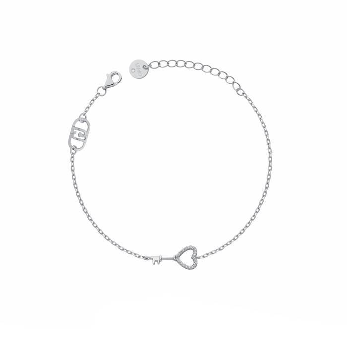Bracciale Donna Liu Jo Argento 925 Chiave Cuore Zirconi Bianchi ALJ366