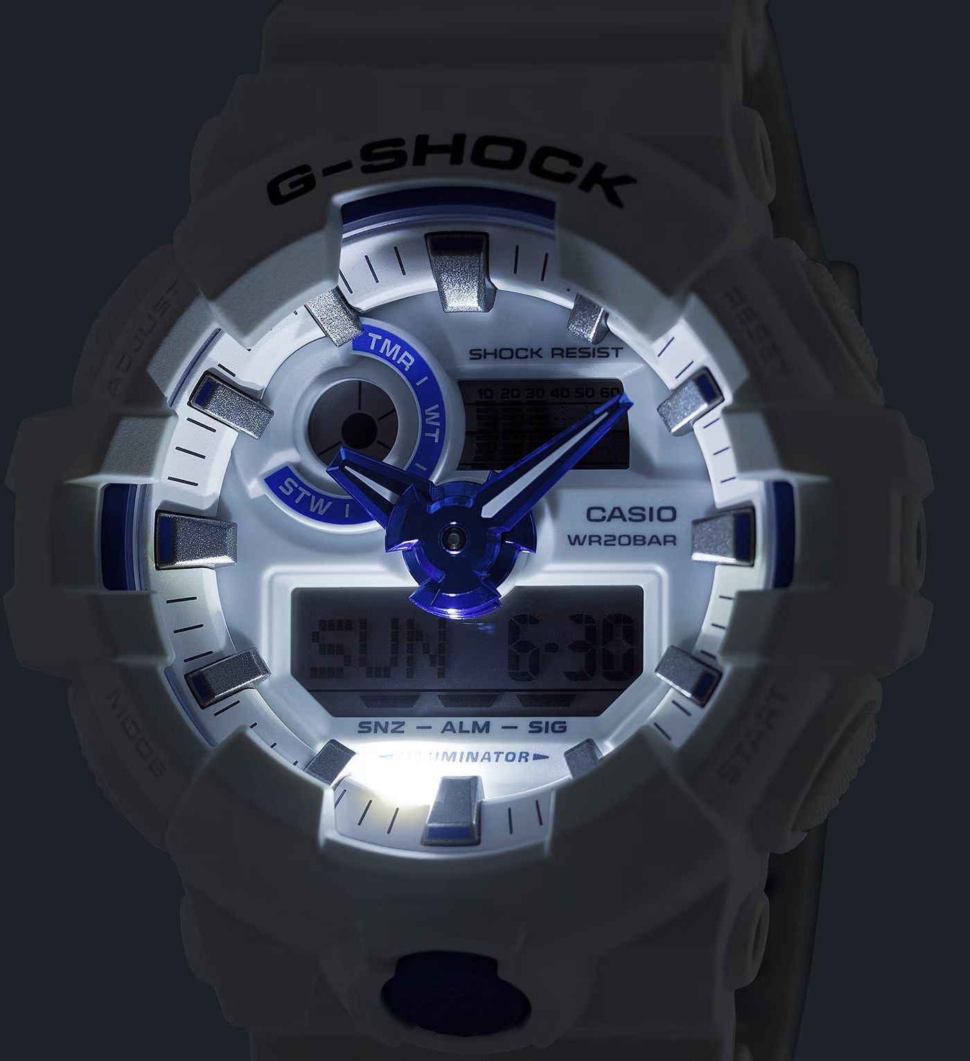 Orologio Uomo Casio G-SHOCK Bianco Luminescente GA-700HDS-7AER