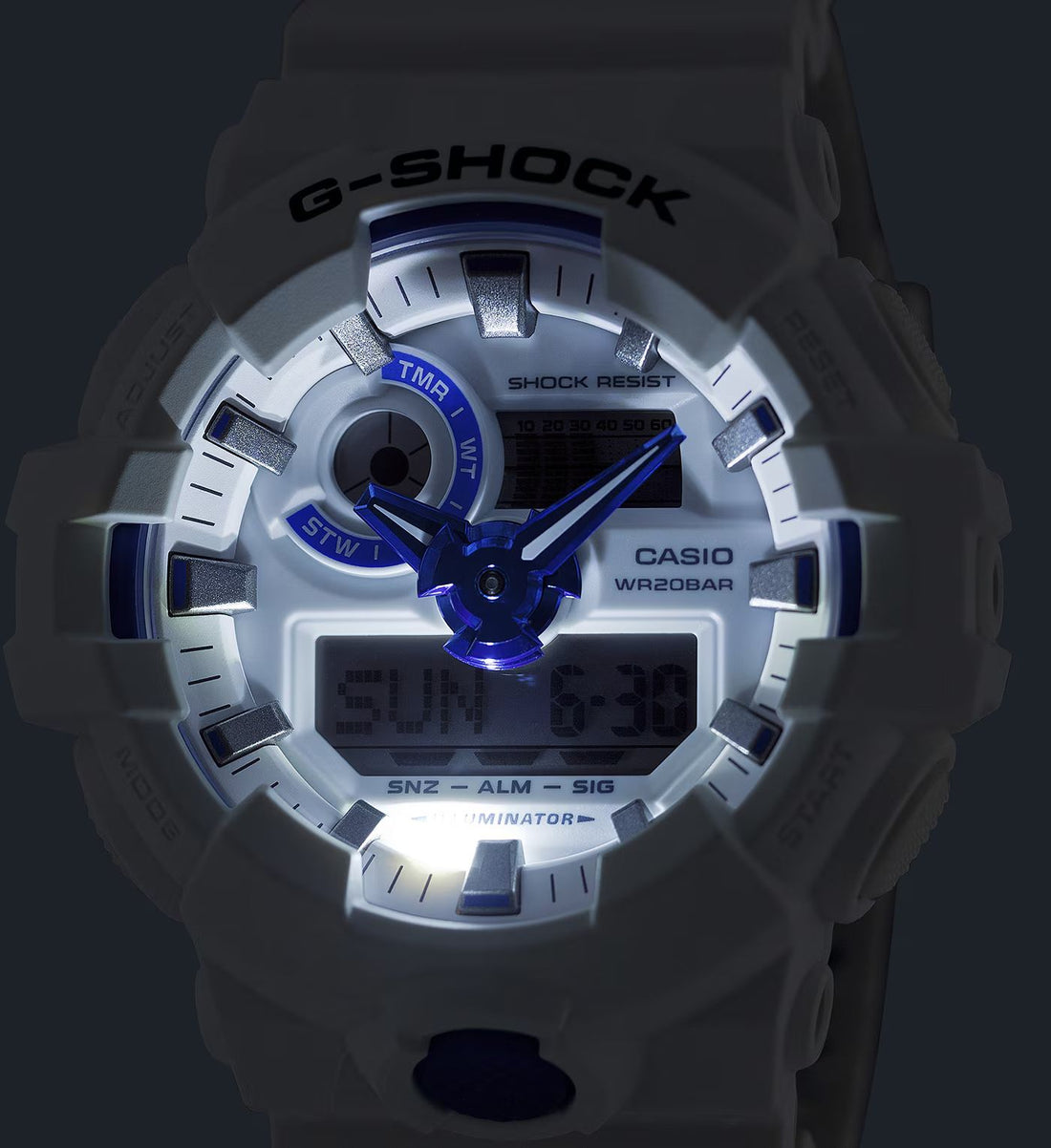 Orologio Uomo Casio G-SHOCK Bianco Luminescente GA-700HDS-7AER