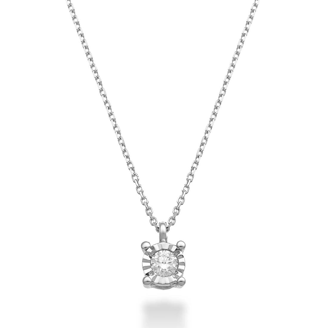 Collana Donna Mikiko Oro Bianco 18 KT Diamante Punto luce MD5151O4BR003