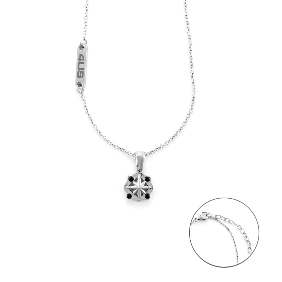Collana Uomo 4US Cesare Paciotti Rosa Dei Venti Nero 4UCL6409