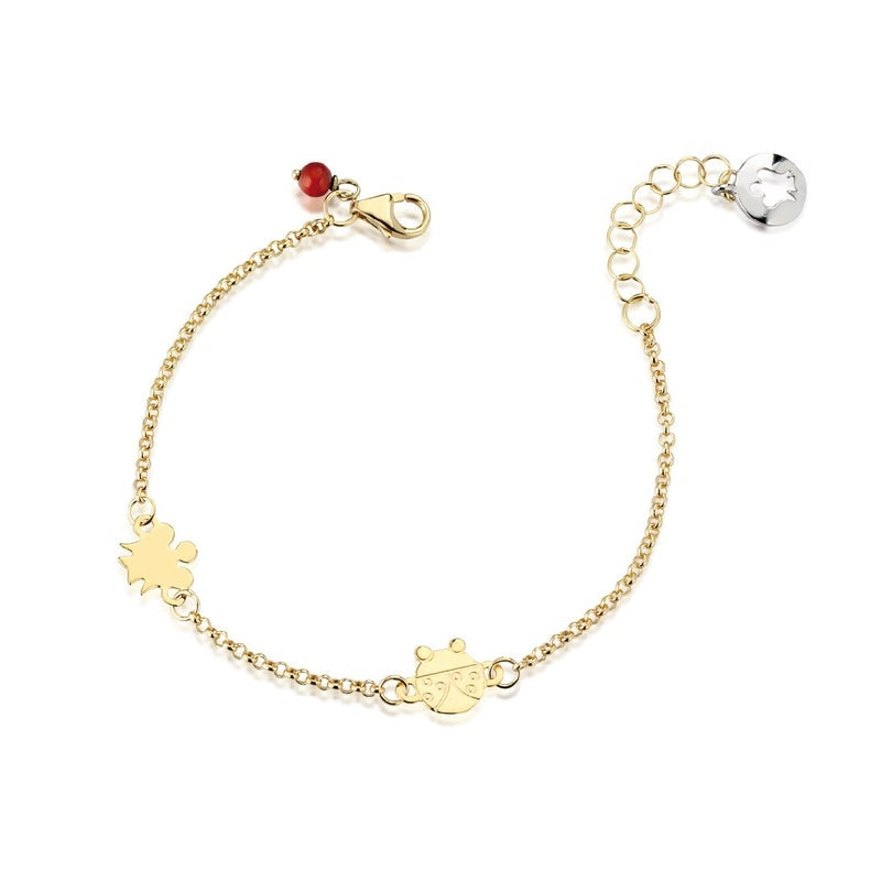 Bracciale Bimba Oro 9 KT Roberto Giannotti Angelo Coccinella Corallo Rosso NKT245