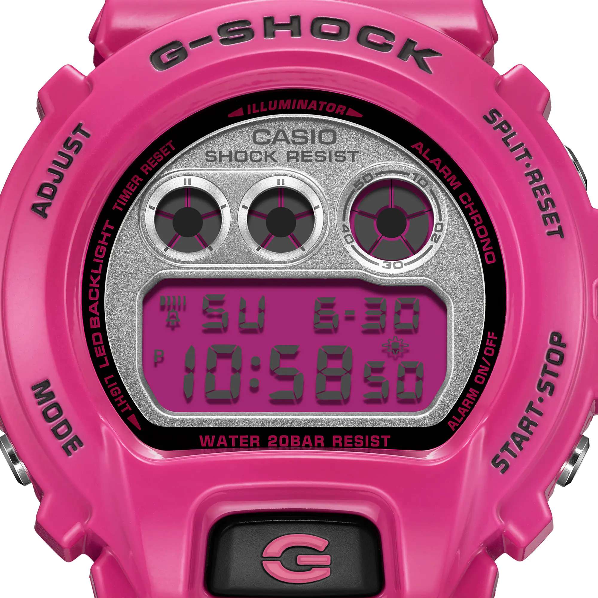 Orologio Unisex Casio G-SHOCK Quarzo Digitale Rosa Argento DW-6900RCS-4ER
