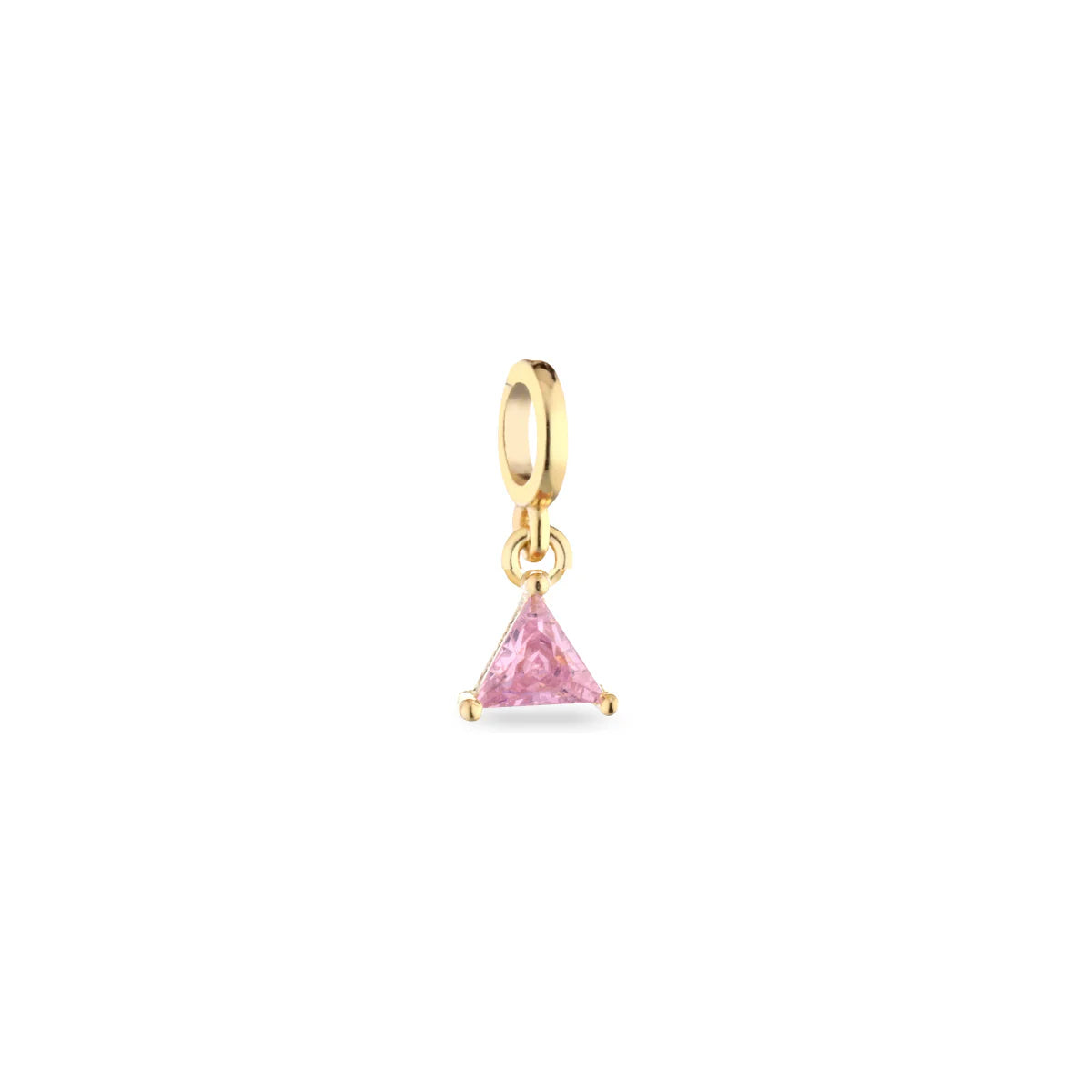 Ciondolo Donna Laura P. Argento Dorato 925 Pietra Rosa Triangolo PEN0235GRS