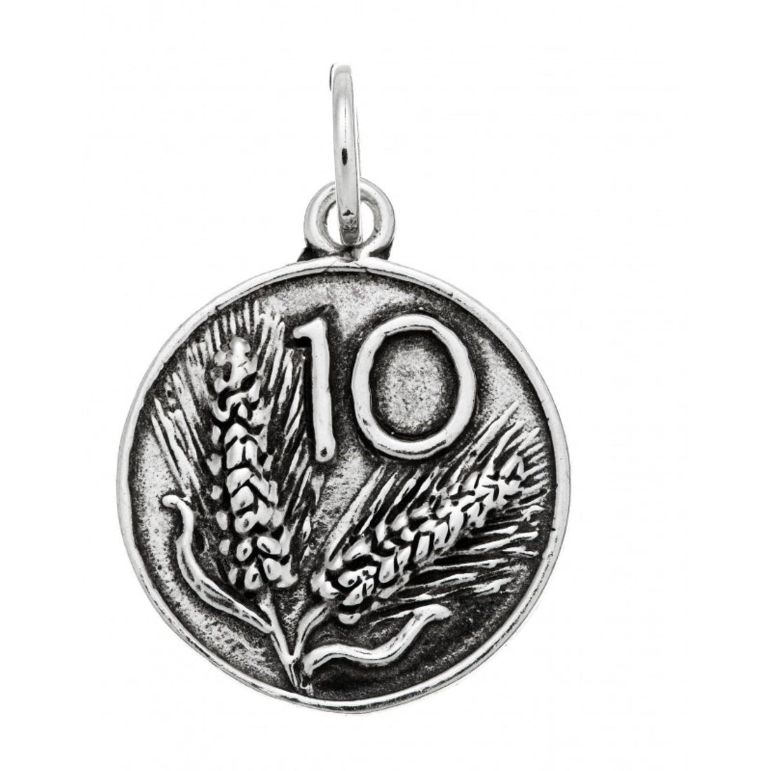 Charm Unisex Giovanni Raspini Argento 925 Moneta 10 Lire Realizzato A Mano 09457