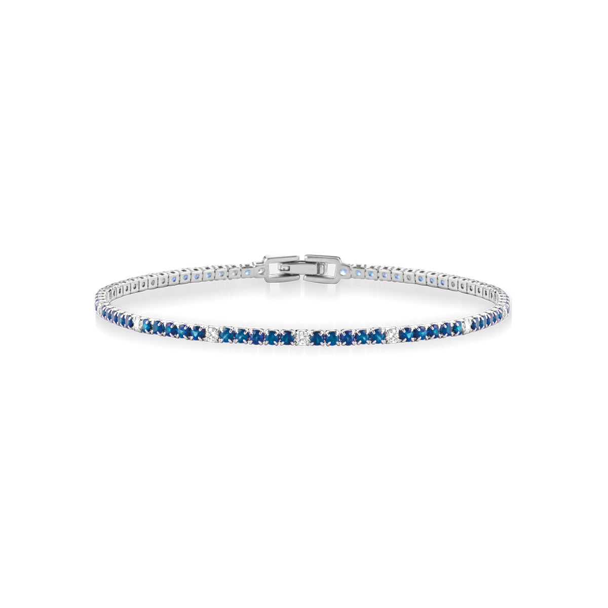 Bracciale Donna Kulto 925 Tennis Argento Zirconi Blu E Bianchi KT925-036