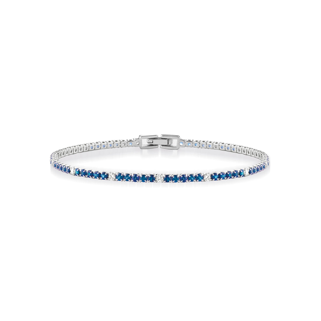 Bracciale Donna Kulto 925 Tennis Argento Zirconi Blu E Bianchi KT925-036