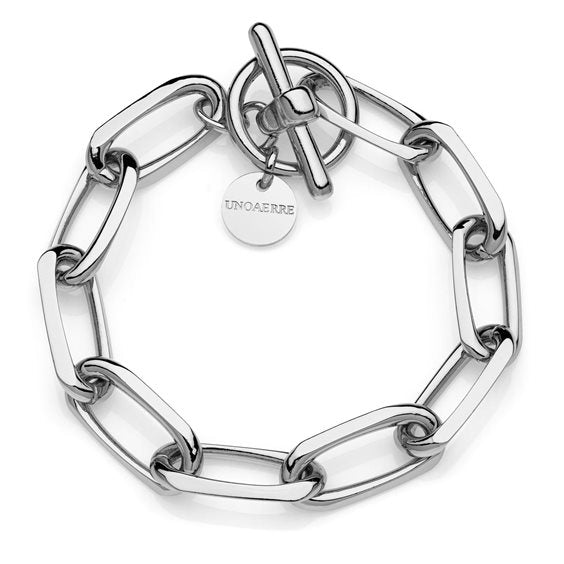 Bracciale Donna Unoaerre Bronzo Argentato Maglia Squadrata 520635