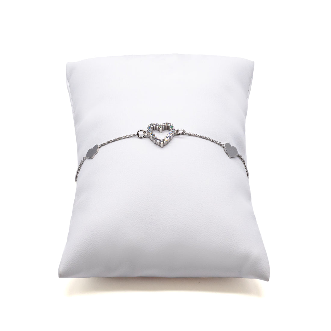 Bracciale Donna Re Mida Argento 925 Cuore ZIrconi Bianchi B013