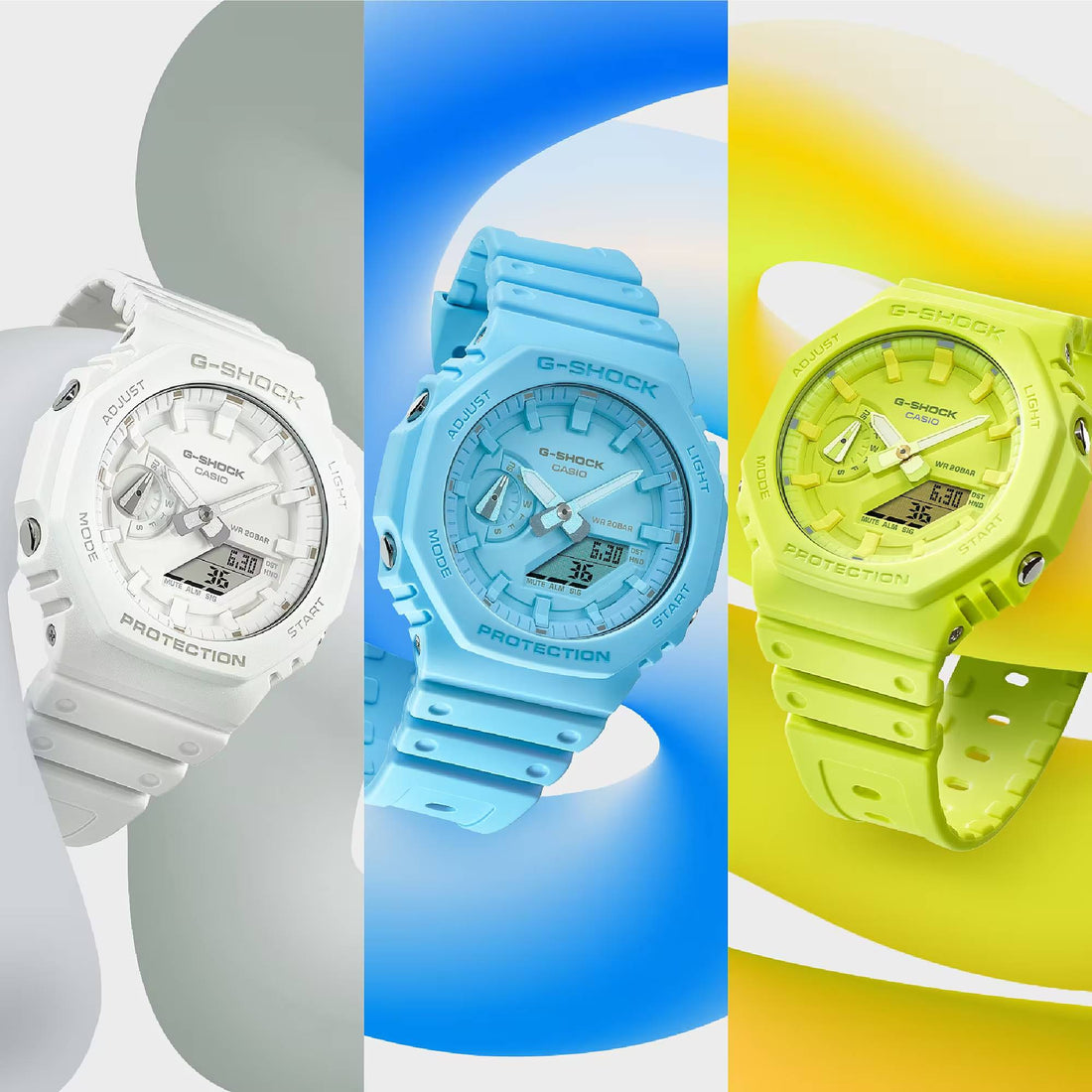 Orologio Unisex Casio G-SHOCK Quarzo Giallo Lime Pastello GA-2100-9A9ER