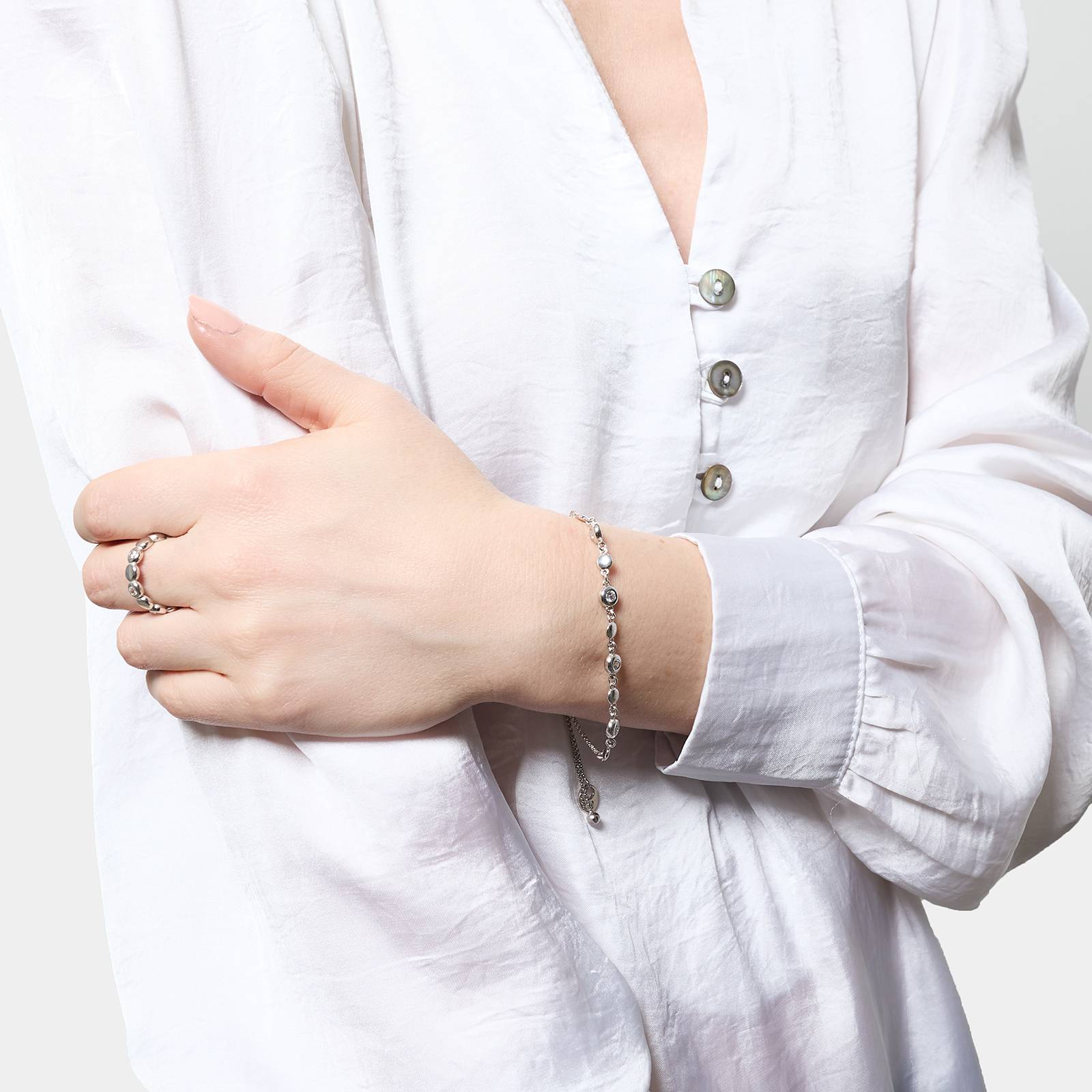 Bracciale Unisex Unoaerre Argento 925 con Zirconi Bianchi Sparkle 571687