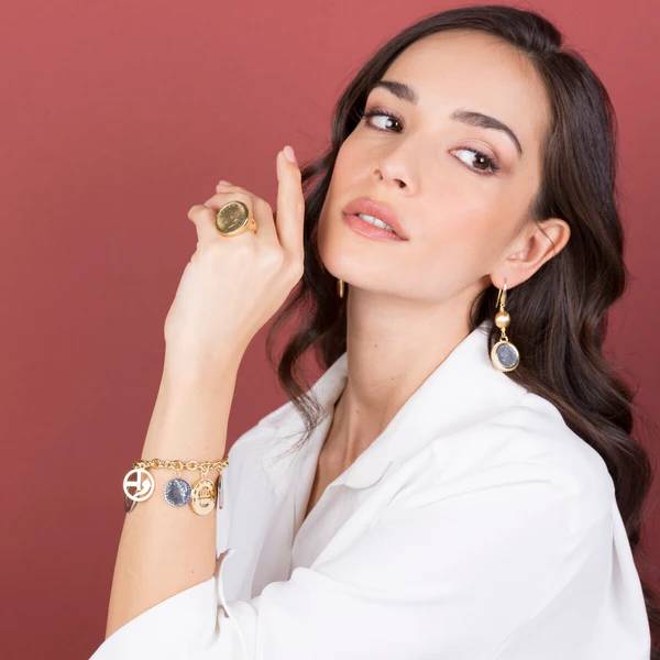 Bracciale Donna Etrusca Bronzo Dorato Monete Pendenti WSET00400.YG