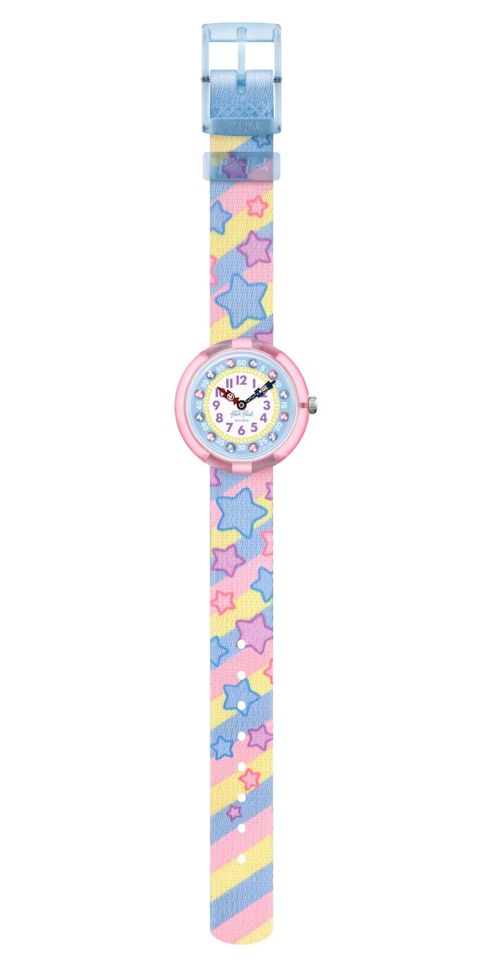 Orologio Bambina Swatch Flik Flak Star Party Quarzo Solo Tempo Stelle ZFBNP215