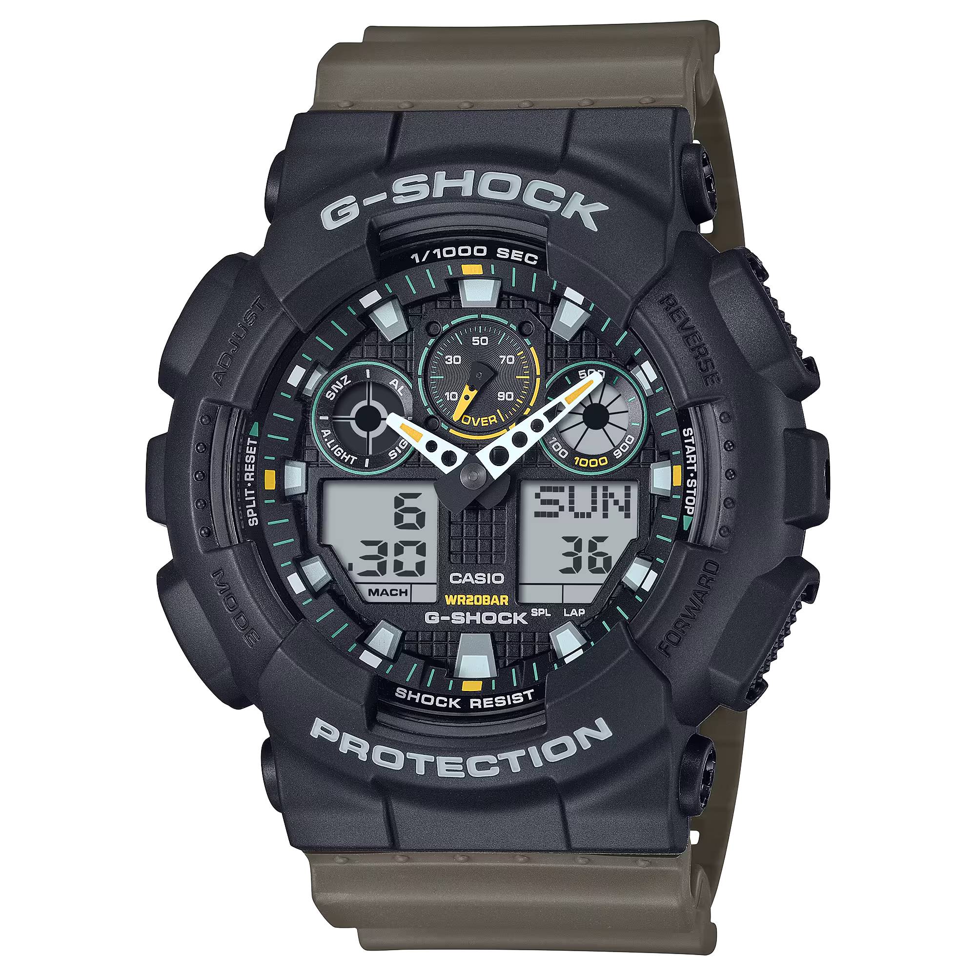 Orologio Uomo Casio G-SHOCK Verde Militare Nero GA-100TU-1A3ER