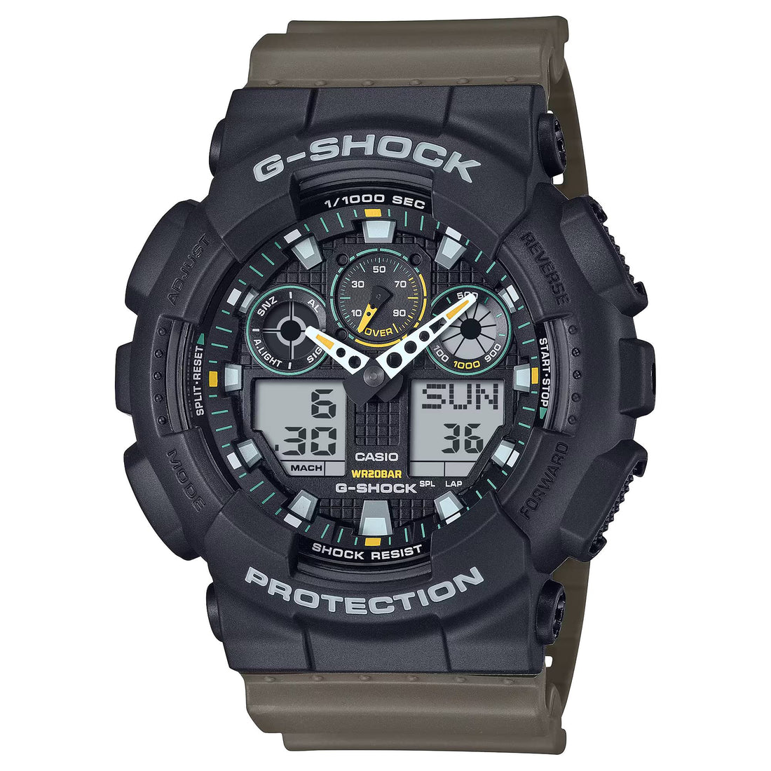 Orologio Uomo Casio G-SHOCK Verde Militare Nero GA-100TU-1A3ER
