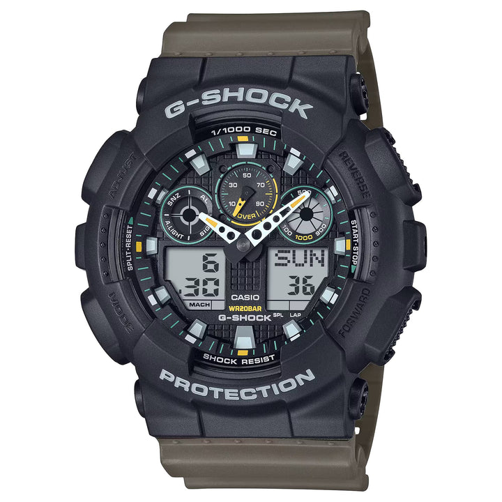 Orologio Uomo Casio G-SHOCK Verde Militare Nero GA-100TU-1A3ER