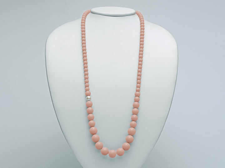 Collana Donna Argento 925 Miluna Perla Pasta Di Corallo Rosa 9,5-10 mm PCL5077