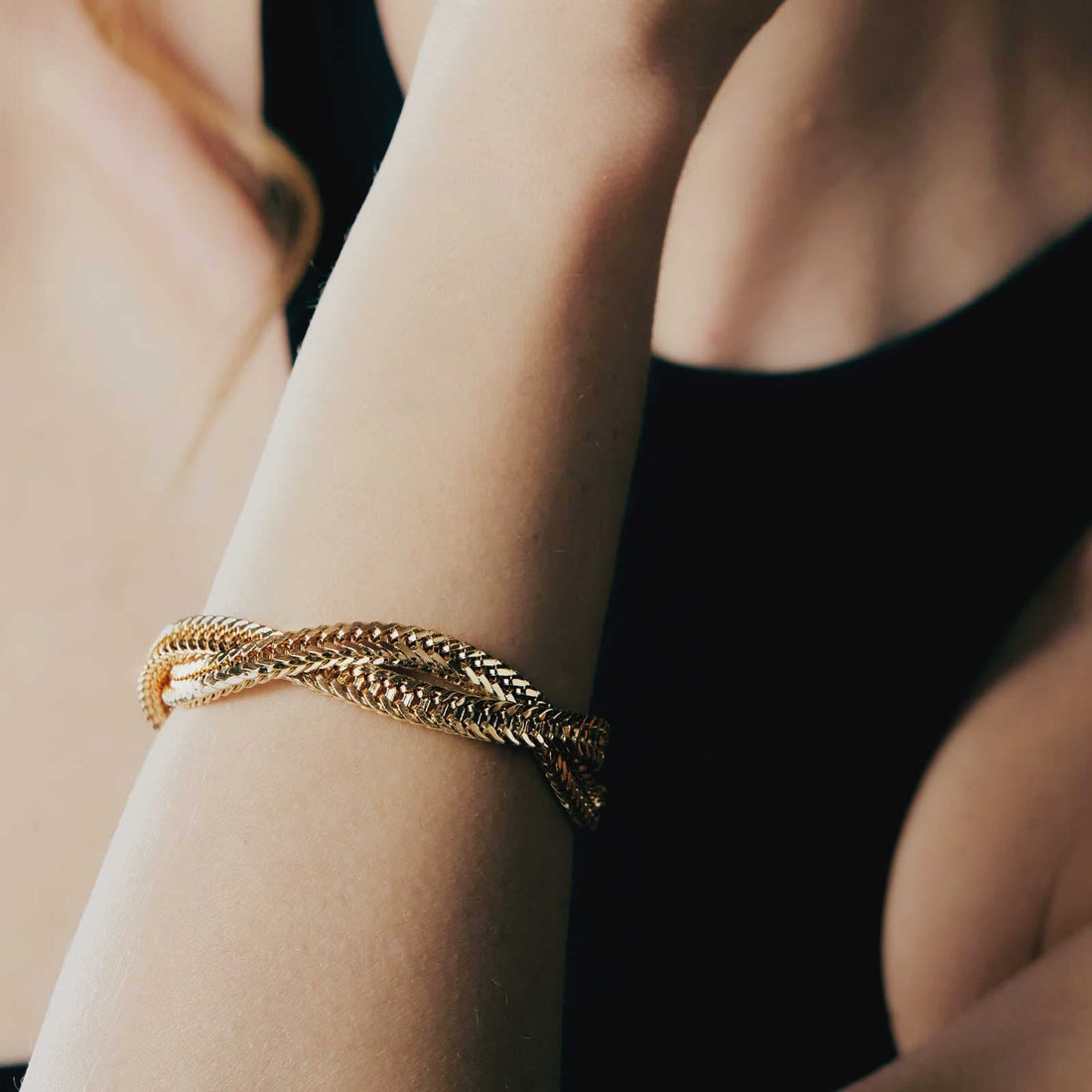 Bracciale Donna Unoaerre Bronzo Dorato Coda Di Volpe A Intreccio 540230