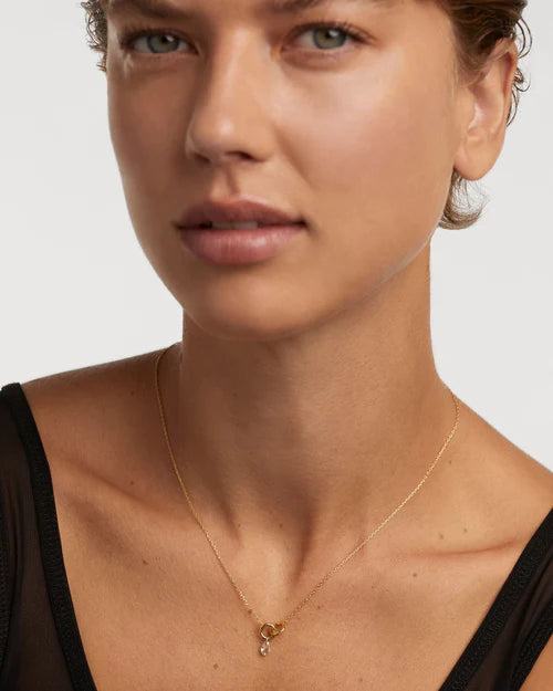 Collana Donna PDPaola Argento Dorato 925 Zircone Rosa Pesca CO01-844-U