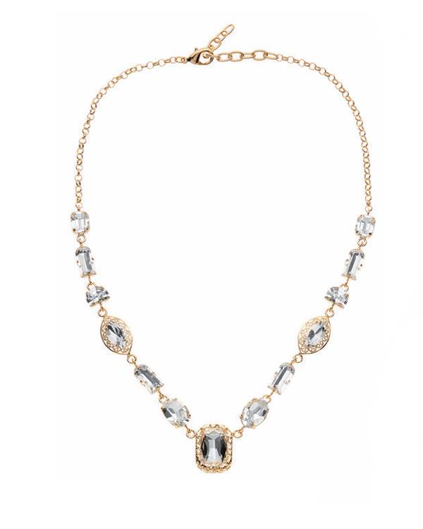 Collana Donna Ottaviani Cristalli Bianchi Placcata Oro 501183C