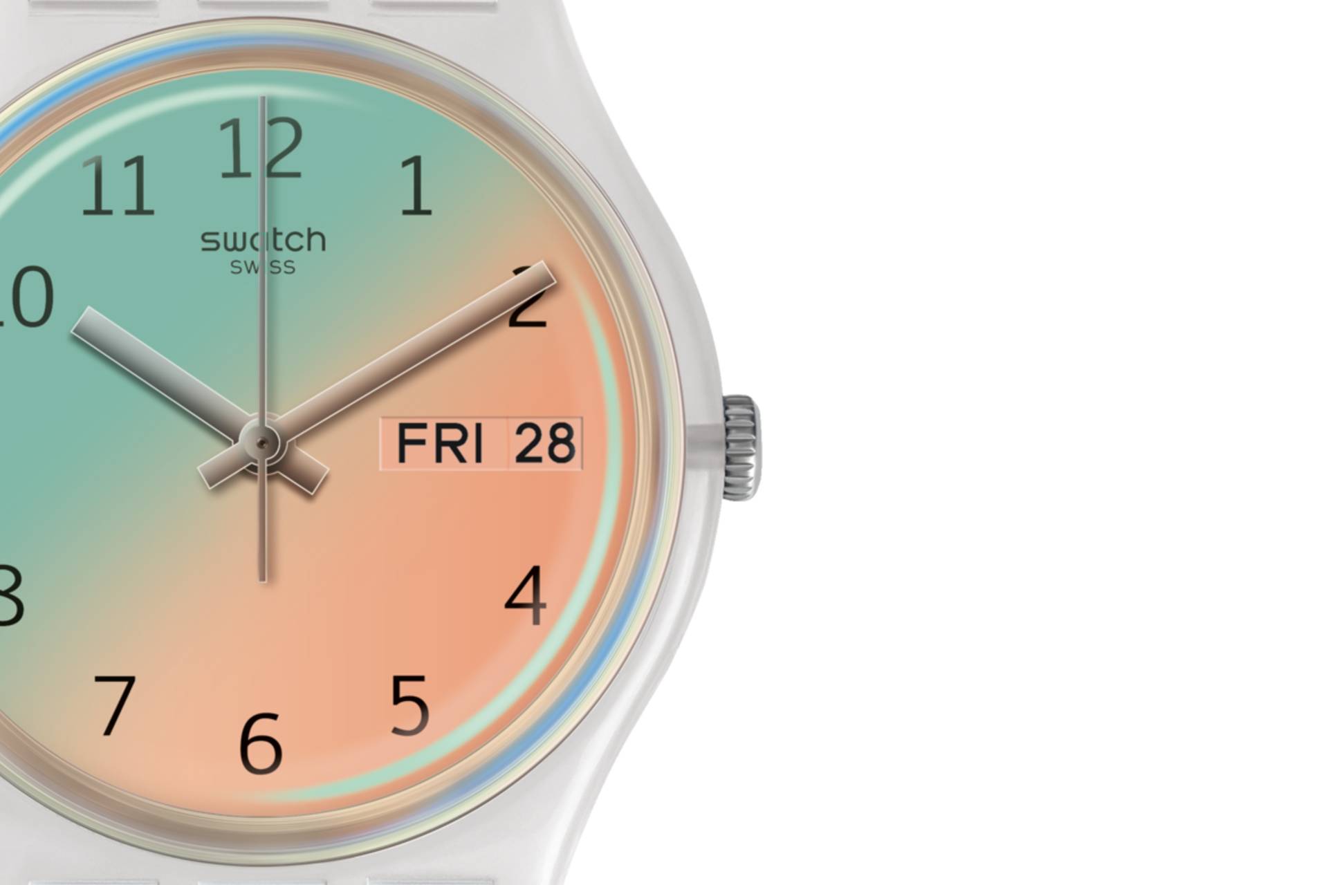 Orologio Donna Bambina Swatch Ultrasoleil Quarzo Doppia Data Rosa GE720