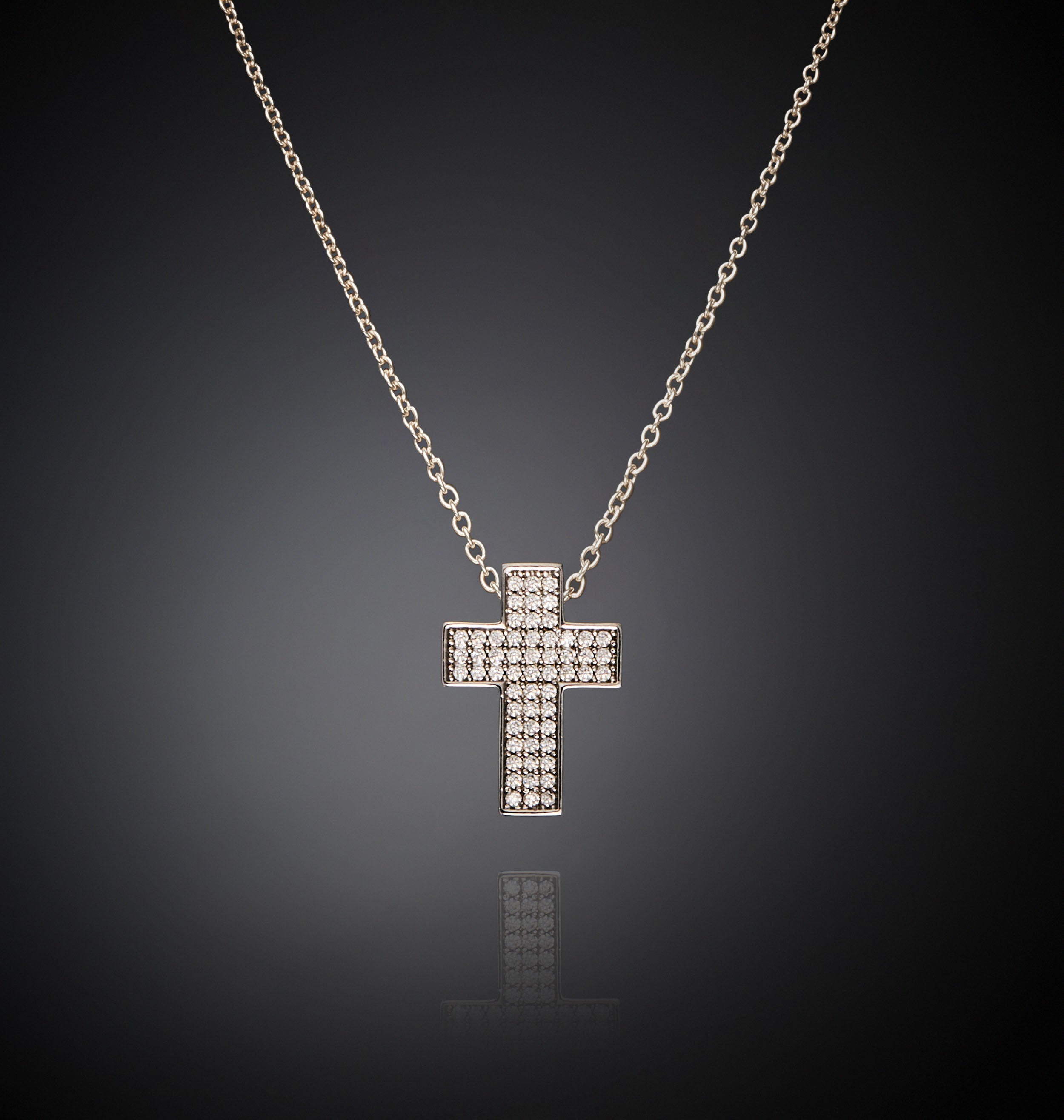 Collana Donna Chiara Ferragni Acciaio Croce Grande Scatolata Zirconi Bianchi J19AWC02