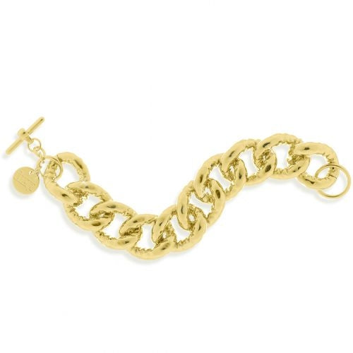 Bracciale Donna Unoaerre Bronzo Lucido Dorato Catena Groumetta 372346
