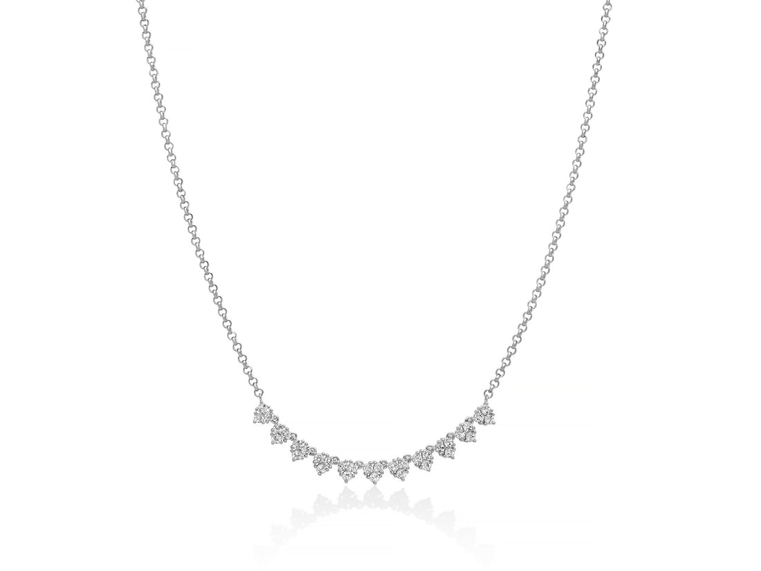 Collana Donna Miluna Perle Argento 925 Girocollo con  Pietre Topazio Bianco CLD4921