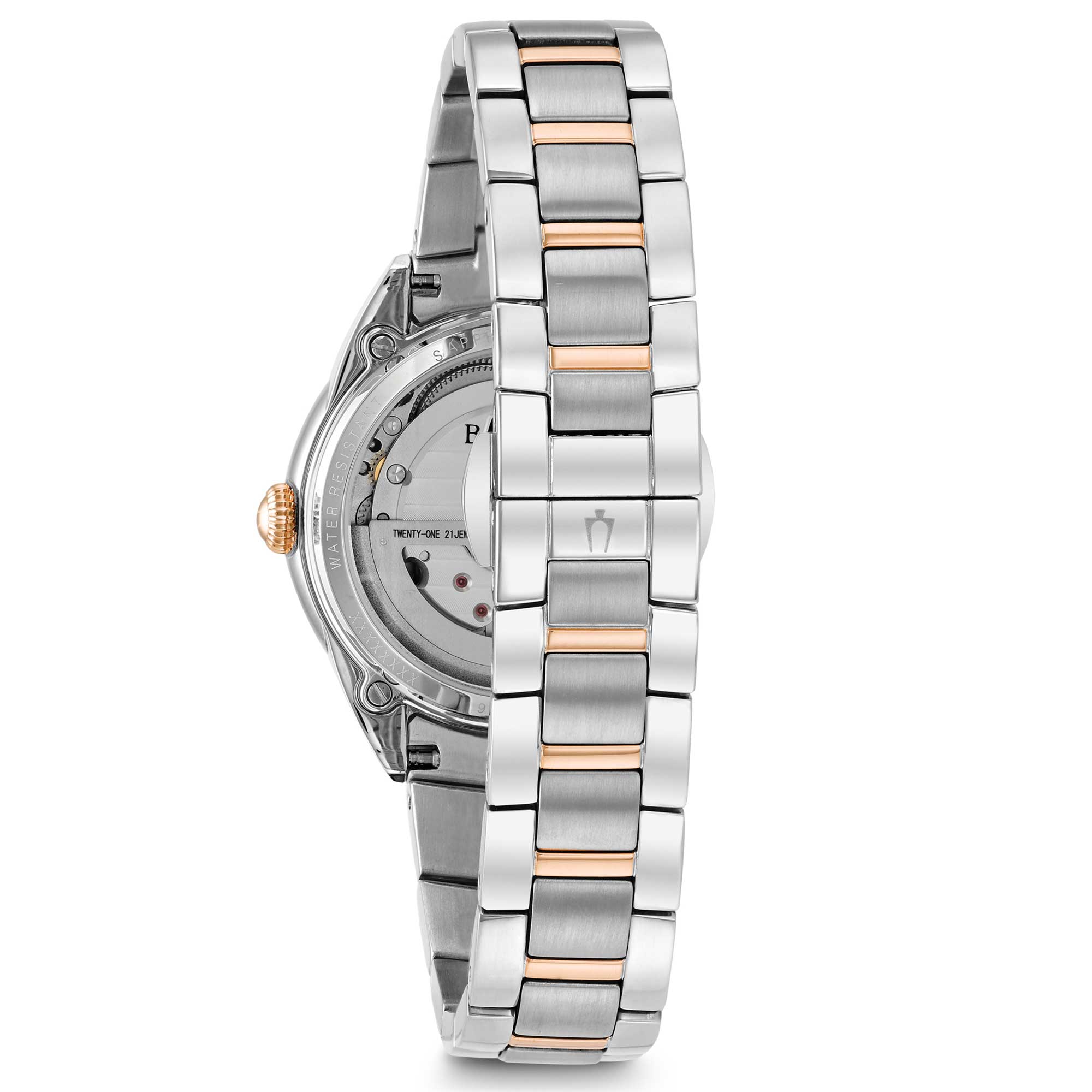 Orologio Donna Bulova Automatico Open Heart Sutton Acciaio Bicolore Diamanti 98P170