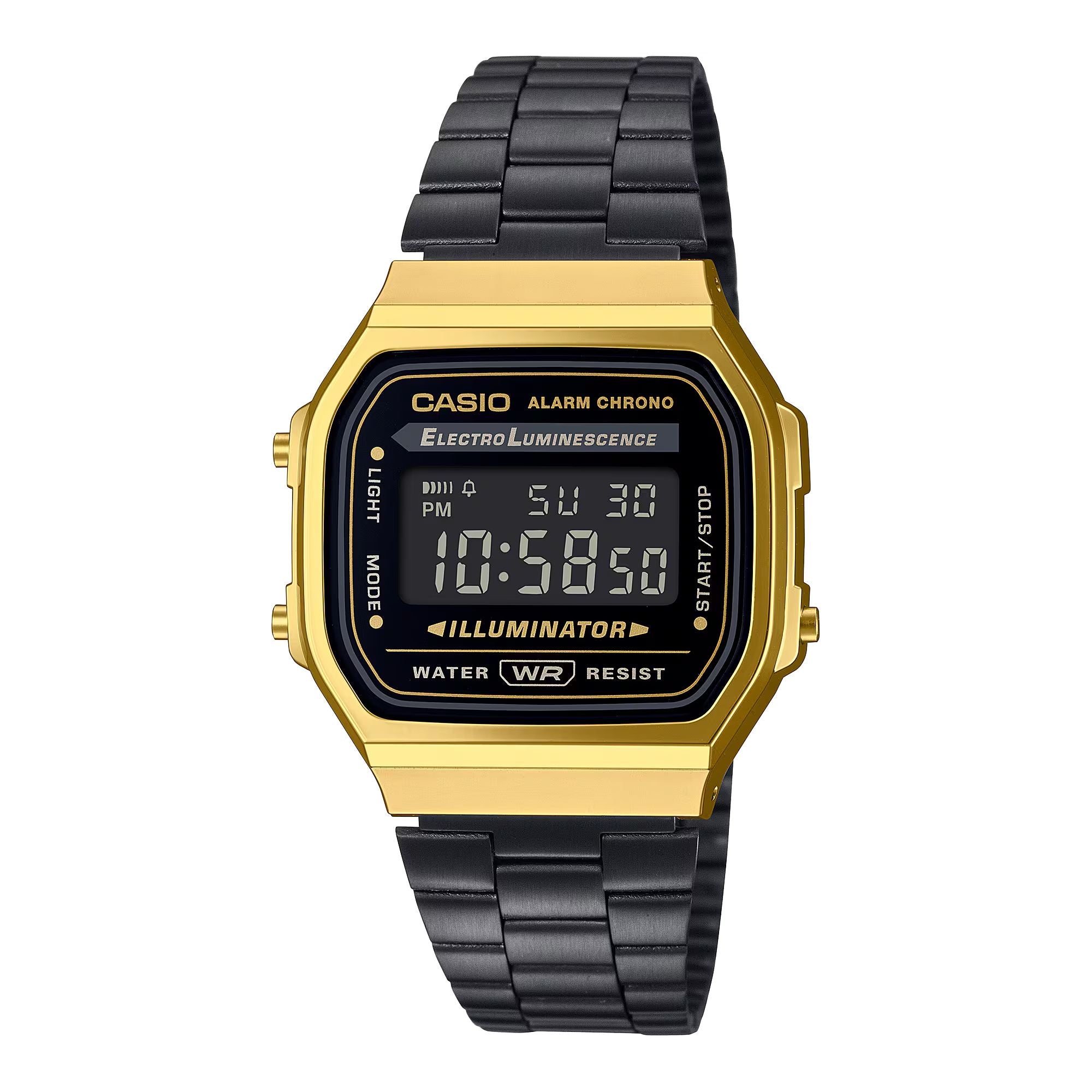 Orologio Uomo Casio Acciaio Nero Oro Digitale A168WEGB-1BEF