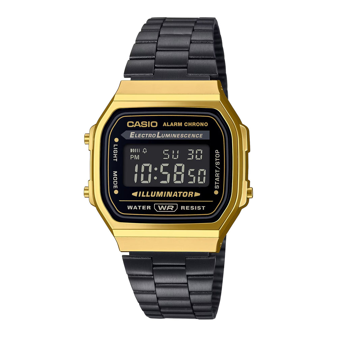 Orologio Uomo Casio Acciaio Nero Oro Digitale A168WEGB-1BEF