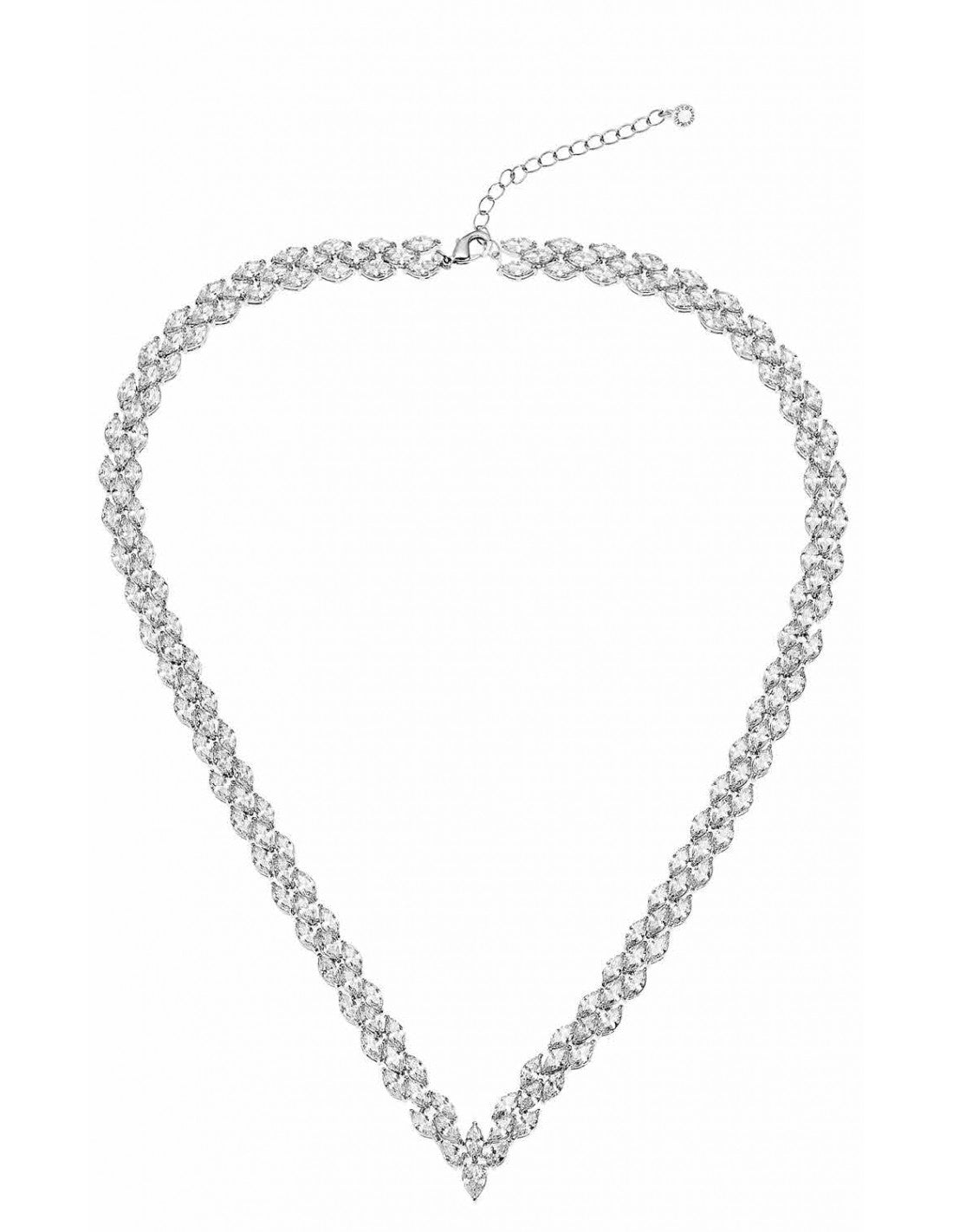 Collana Donna Ottaviani Bronzo Argentato Tennis Zirconi Bianchi 500700C