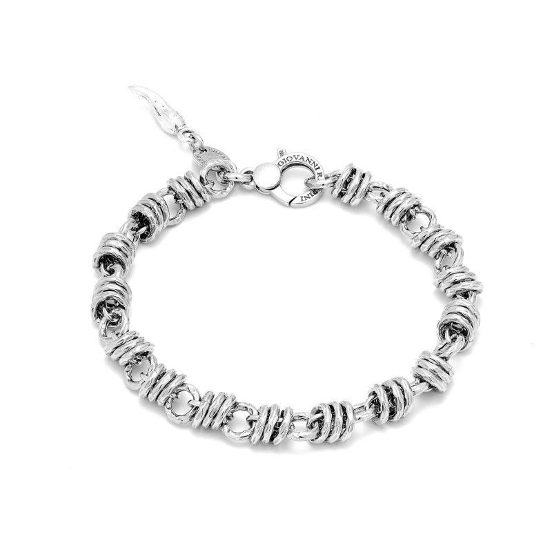 Bracciale Donna Giovanni Raspini Argento 925 Catena Vic Maglia Anelli 11497
