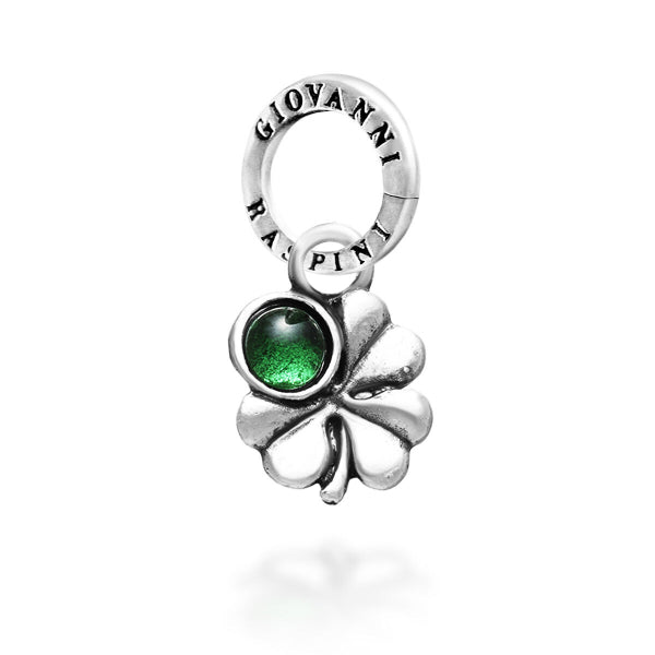 Charm Unisex Giovanni Raspini Argento 925 Ciondolo Quadrifoglio Verde 10974