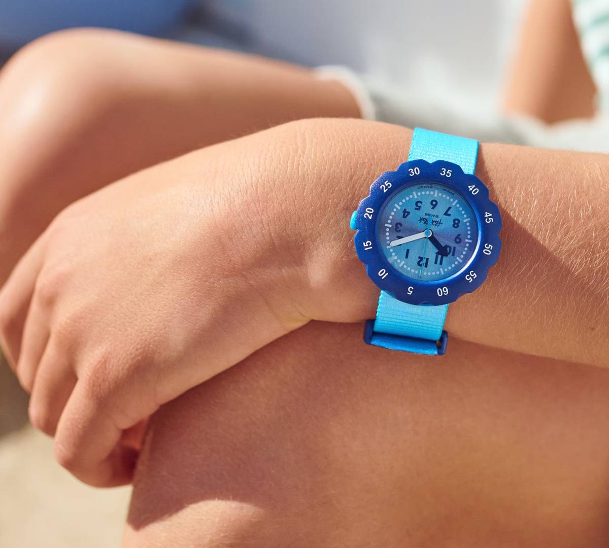 Orologio Bambino Swatch Flik Flak Shades Of Blue Quarzo Solo Tempo Blu ZFPSP060