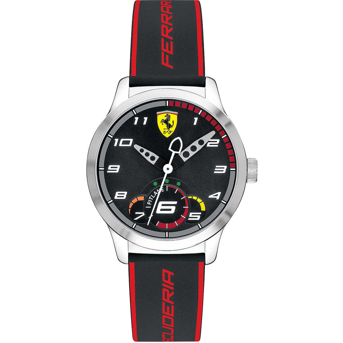 Orologio Uomo Ferrari Pitlane Bambino Quarzo Solo Tempo Nero Acciaio FER0860003
