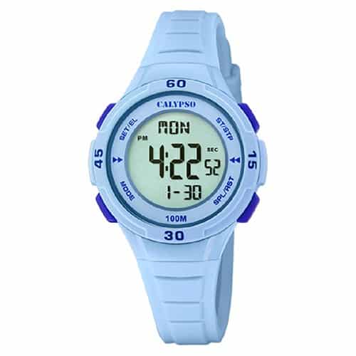 Orologio Bambino Calypso Gomma Quarzo Digitale Cronografo Blu Azzurro K5830/2