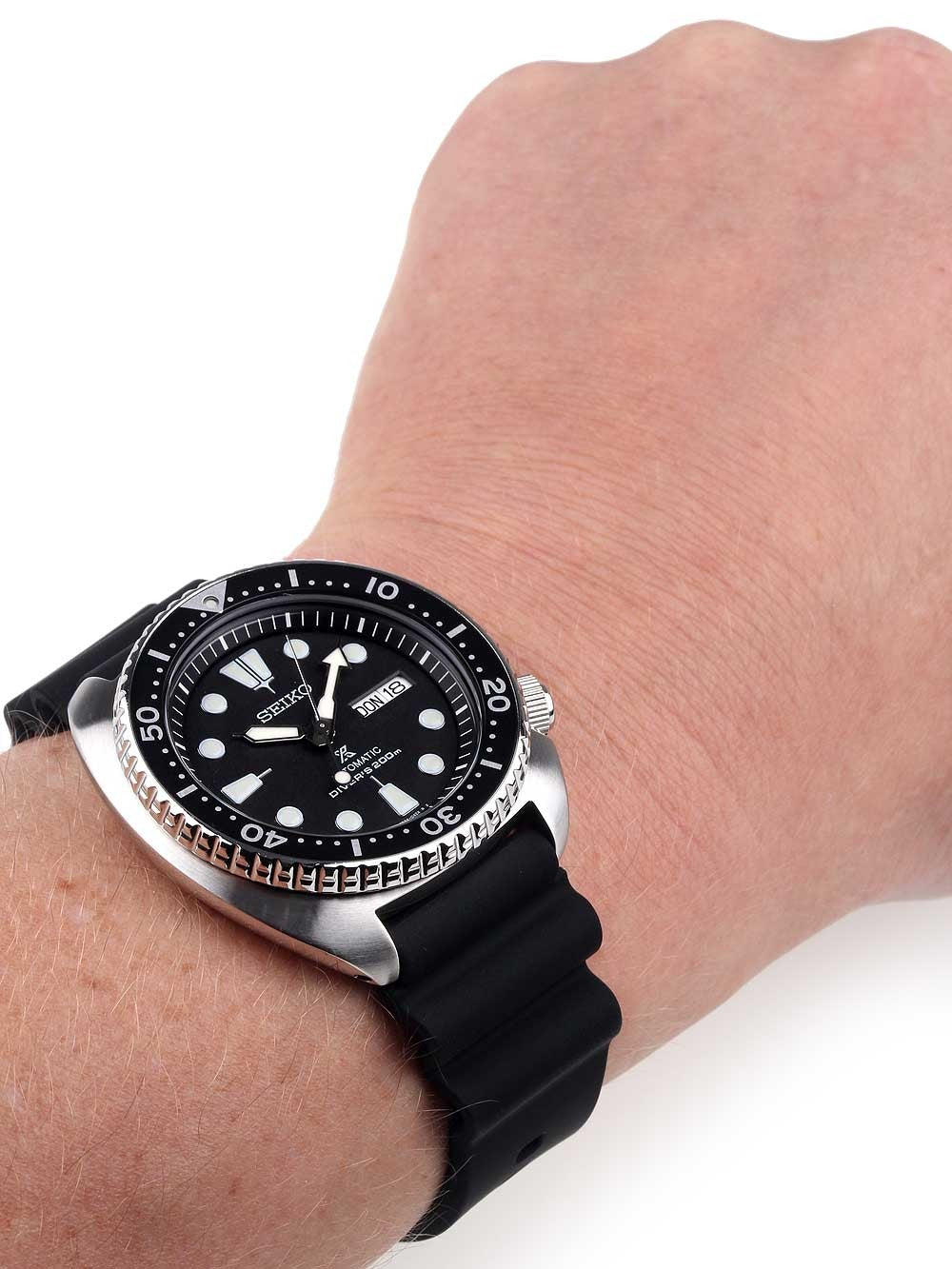 Orologio Uomo Seiko Prospex Turtle Nero Doppia Data Automatico Diver SRPE93K1