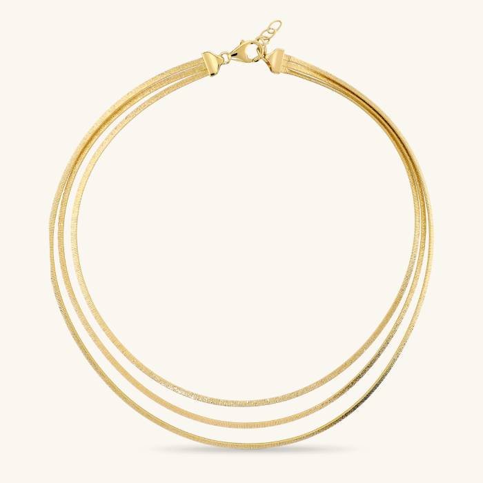 Collana Donna Etrusca Multifilo Lega placcata oro giallo 18kt  WSET00979