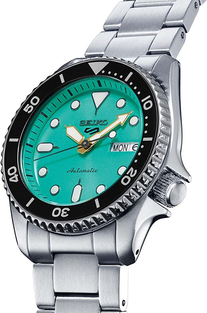 Orologio Uomo Seiko 5 Automatico 38 mm Acciaio Turchese Nero SRPK33K1