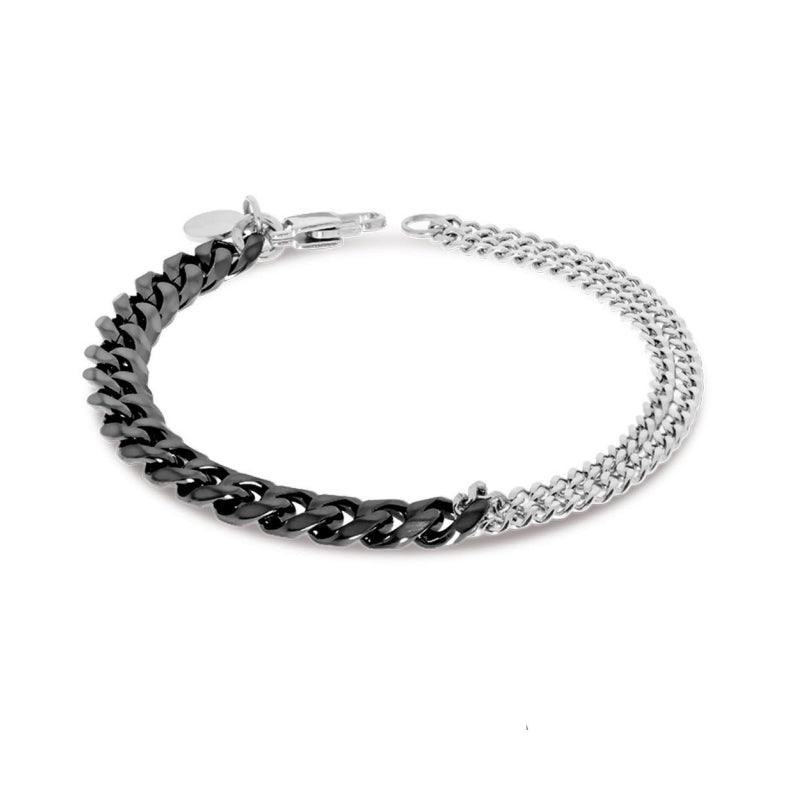 Bracciale Uomo Liu Jo Acciaio Nero Lucido Catena Groumette MLJ485