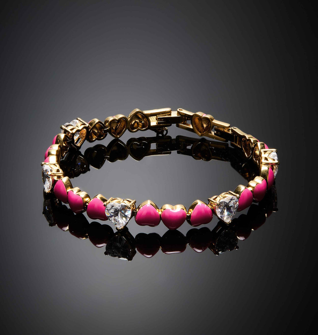 Bracciale Donna Chiara Ferragni Tennis Zirconi a cuore smaltati  Rosa J19AWD07