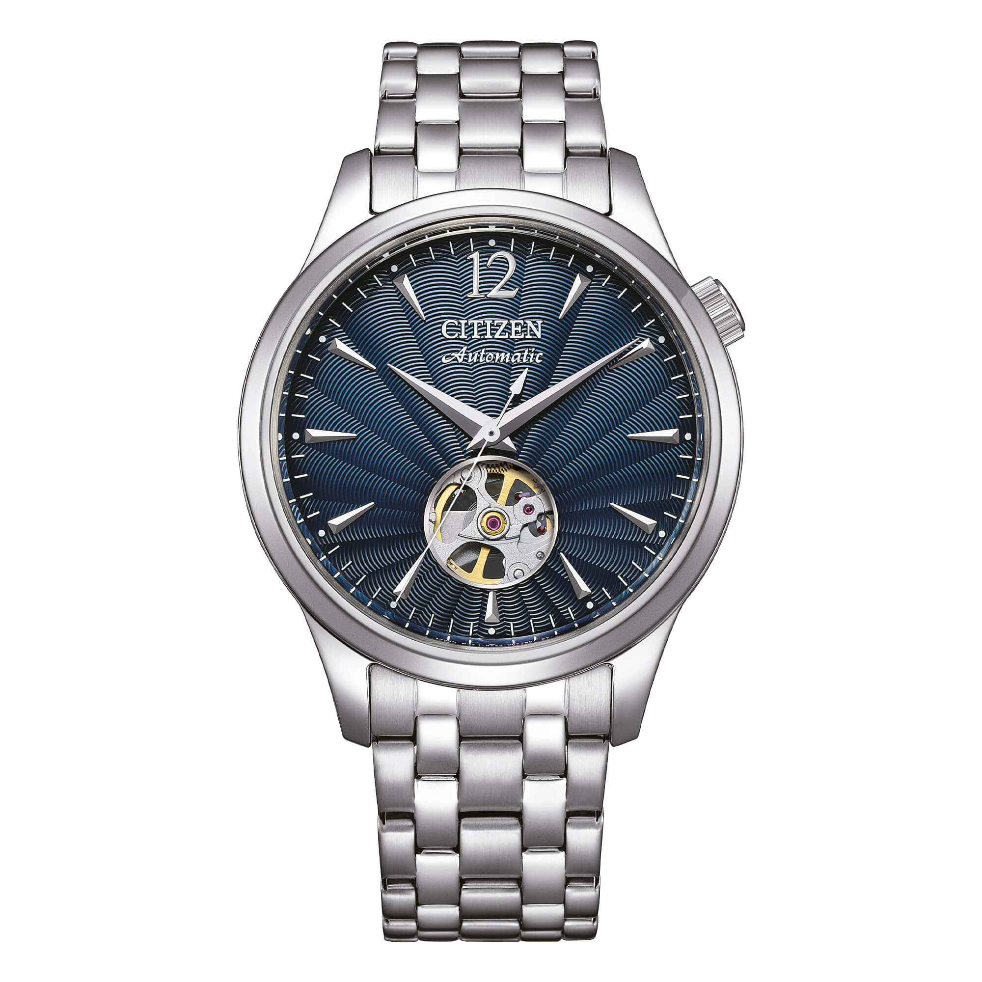 Orologio Uomo Citizen Automatico Open Heart Blu Acciaio NH9131-73L