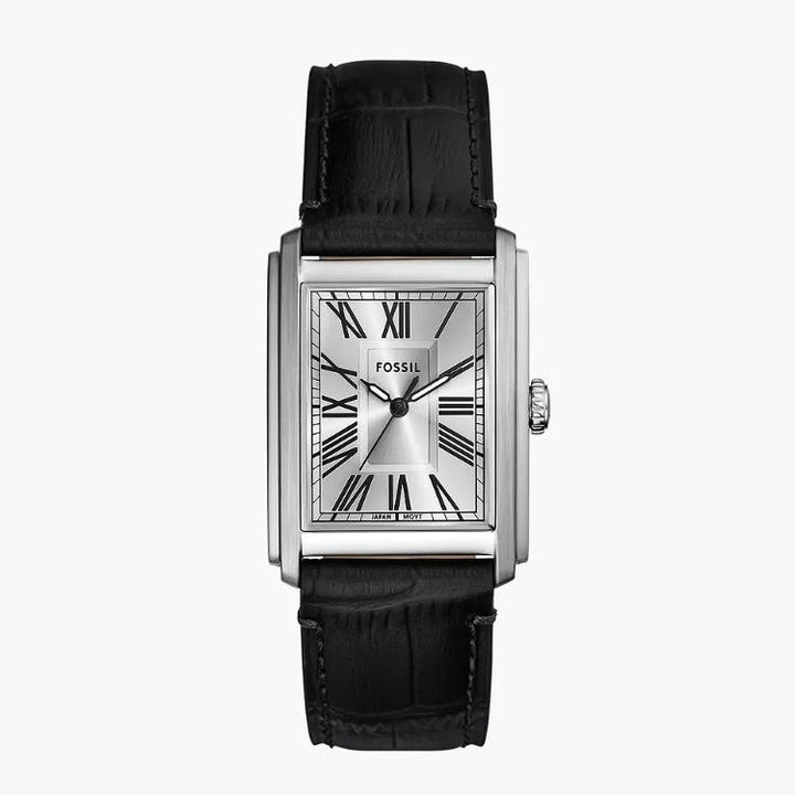 Orologio Uomo Fossil Carraway Quarzo Solo Tempo Acciaio Pelle Nero Numeri Romani FS6078