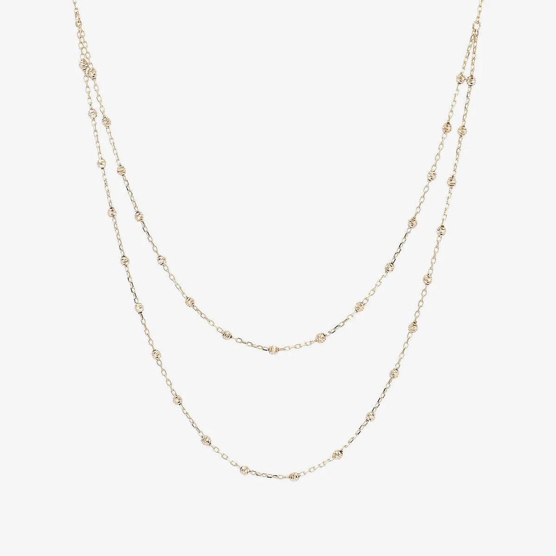 Collana Donna Milor Gold 9 KT Catena Due Fili Biglie Sfacettate WSGD90302.YG