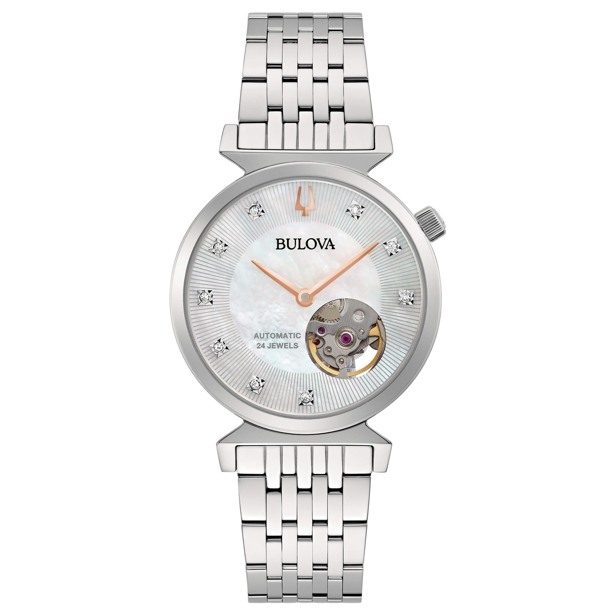 Orologio Donna Bulova Regatta Lady Automatico Madreperla Diamanti 96P222