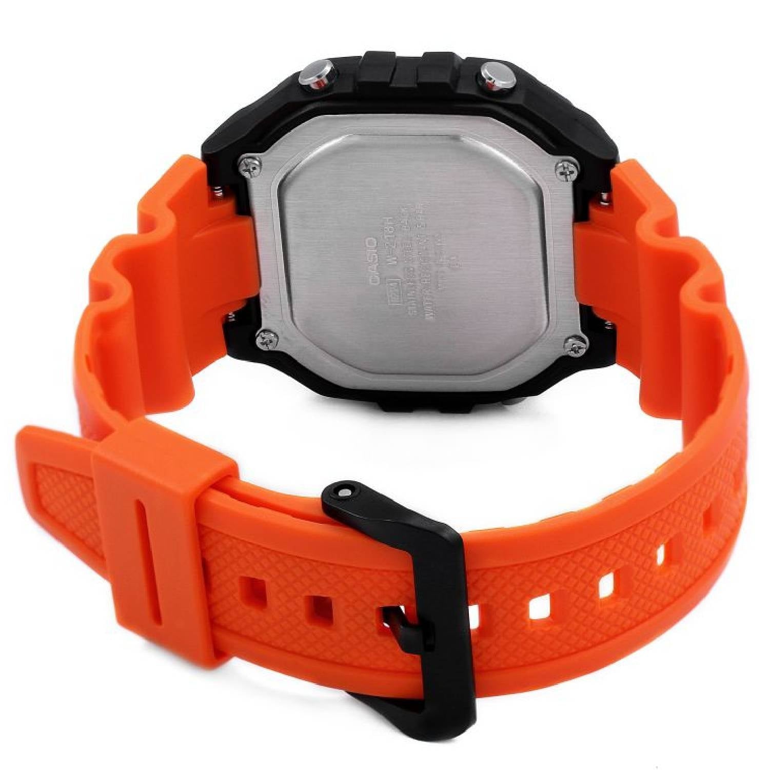 Orologio Uomo Casio W-218H-4B2VEF Digitale Nero Rosso Quarzo Cronografo Timer
