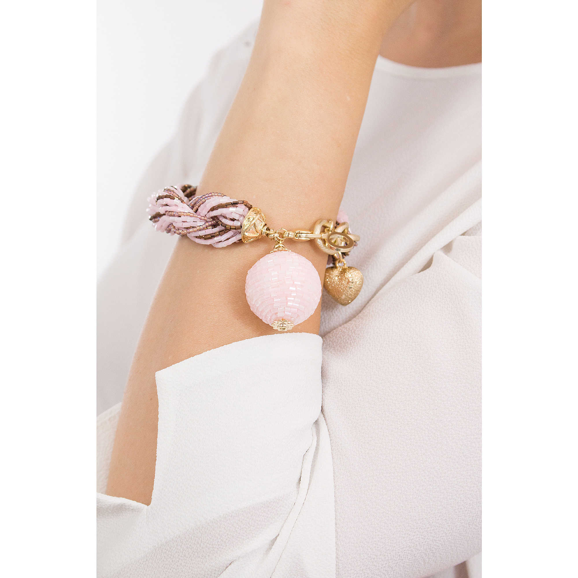 Bracciale Donna Ottaviani cristalli rosa e marrone 47893